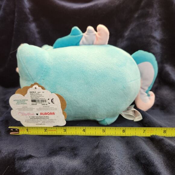 Aurora Moon Blossom Meowchi Tasty Peach Enchanting Stuffed Animal Plush Aqua 7" - Picture 3 of 8